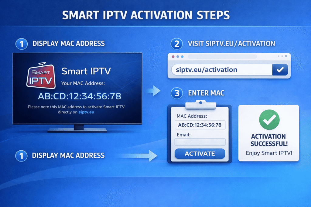Activation Smart IPTV en 2026 avec adresse MAC et étapes de paiement