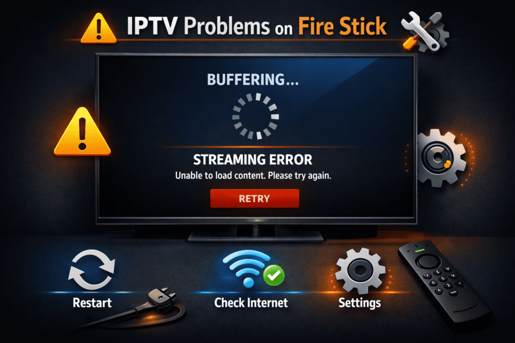 Problèmes IPTV sur Fire Stick buffering écran noir solutions
