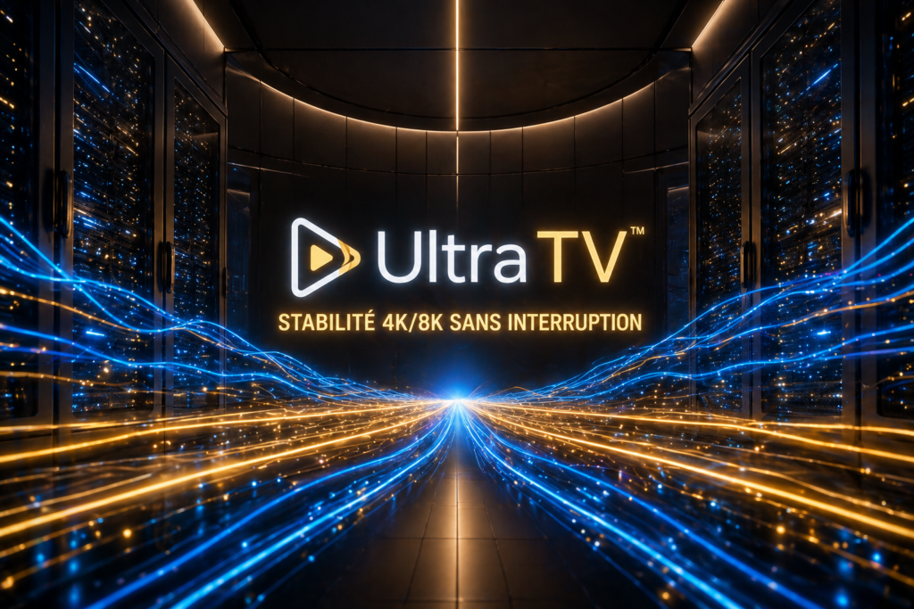 Serveurs premium Ultra TV garantissant une stabilité 4K et 8K sans écran noir.