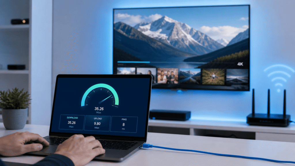 Test débit internet minimum pour IPTV 4K