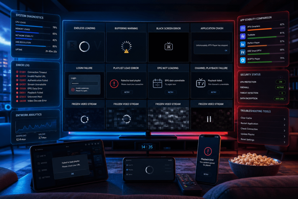 problèmes IPTV bug application