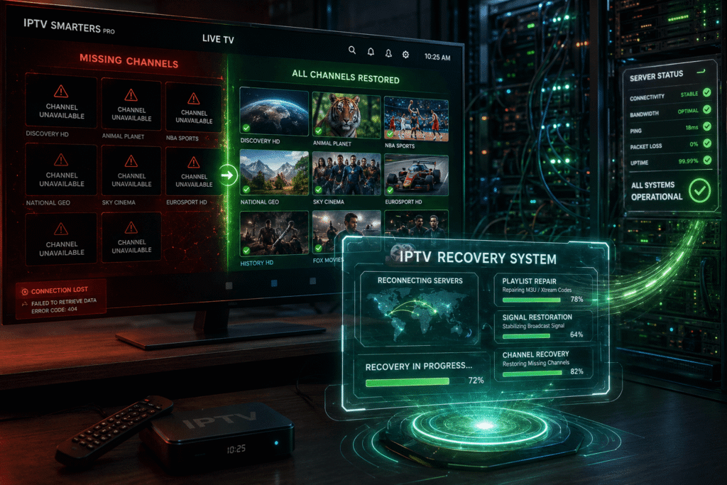 problèmes IPTV chaînes manquantes